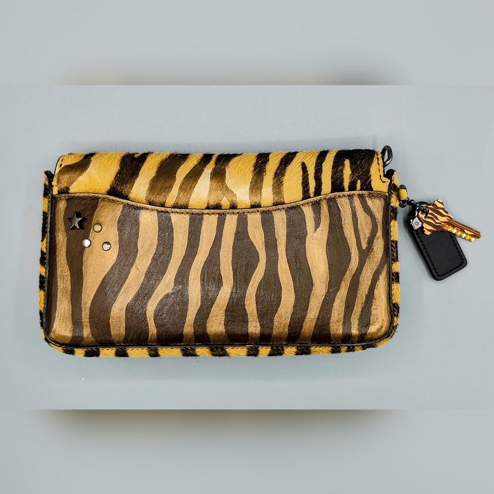 Custom Upcycled Coach Tiger Print Haircalf Dinky Crossbody - Picture 4 of 10